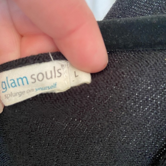 Glam souls black sweater size Large - Picture 2 of 4